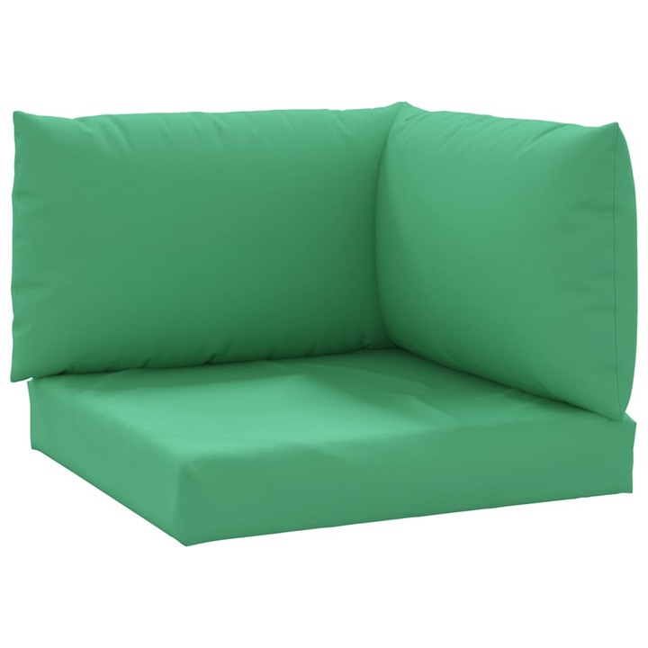 Set perne pentru canapea din paleti vidaXL, 3 buc., verde, textil, 60 x 60 x 6, 1.9 kg