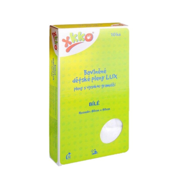 Set 10 Museline XKKO Alb 80x80cm