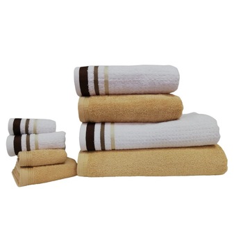 Set 8 prosoape bumbac 100%, Class Home Collection, Alb/Bej Set 8 prosoape bumbac 100%, Class Home Collection, Alb/Bej