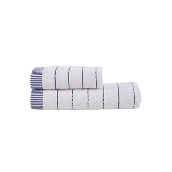 Set 2 prosoape bumbac 100%, 70 x 140 cm, 50 x 90 cm, Class Home Collection, Alb/Albastru Set 2 prosoape bumbac 100%, 70 x 140 cm, 50 x 90 cm, Class Home Collection, Alb/Albastru