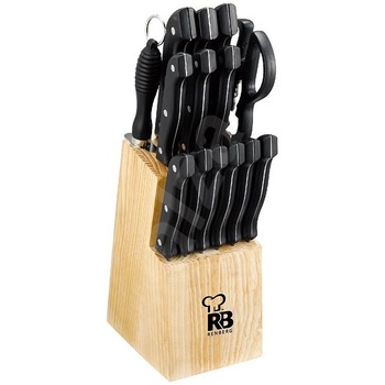 Set cutite Renberg, 15 piese (cutite, foarfeca, ascutitor, suport din lemn) Set cutite Renberg, 15 piese (cutite, foarfeca, ascutitor, suport din lemn)