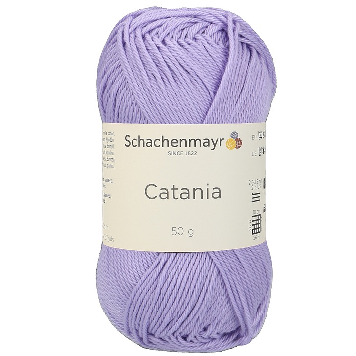 Fir Textil Smc Schachenmayr Catania 0422, pentru crosetat si tricotat, bumbac, lavanda 125 m
