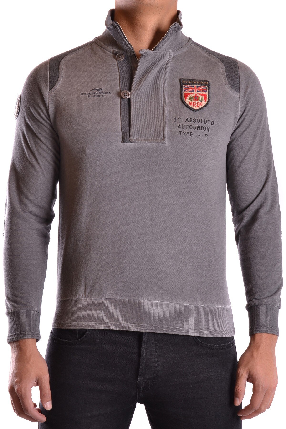 Hanorac barbati Etiqueta Negra NN215, Bumbac, Gri, S INTL