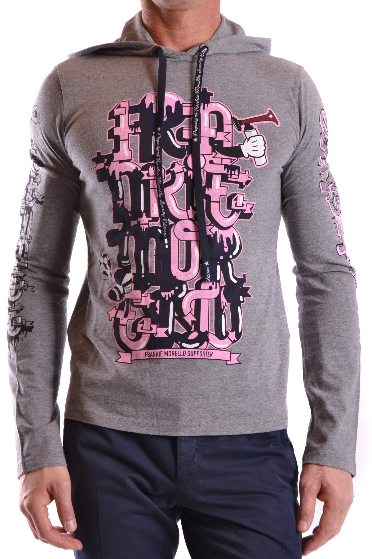 Hanorac barbati Frankie Morello NN641, Bumbac, Gri, XS INTL