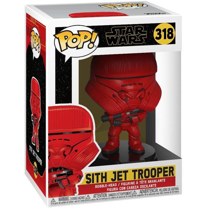 Figurina - Star Wars - Sith Jet Trooper, Rosu, 9.5 cm