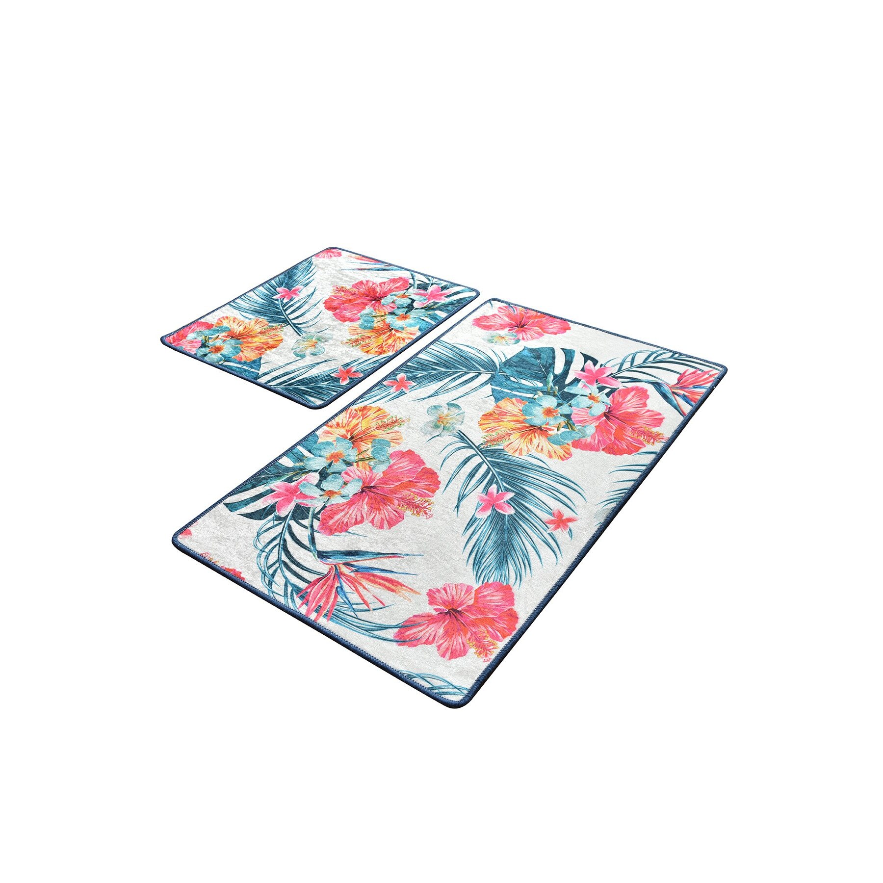 Set 2 covorase baie, material catifelat, 60 x 100, 50 x 60 cm, Chilai Home, Claire