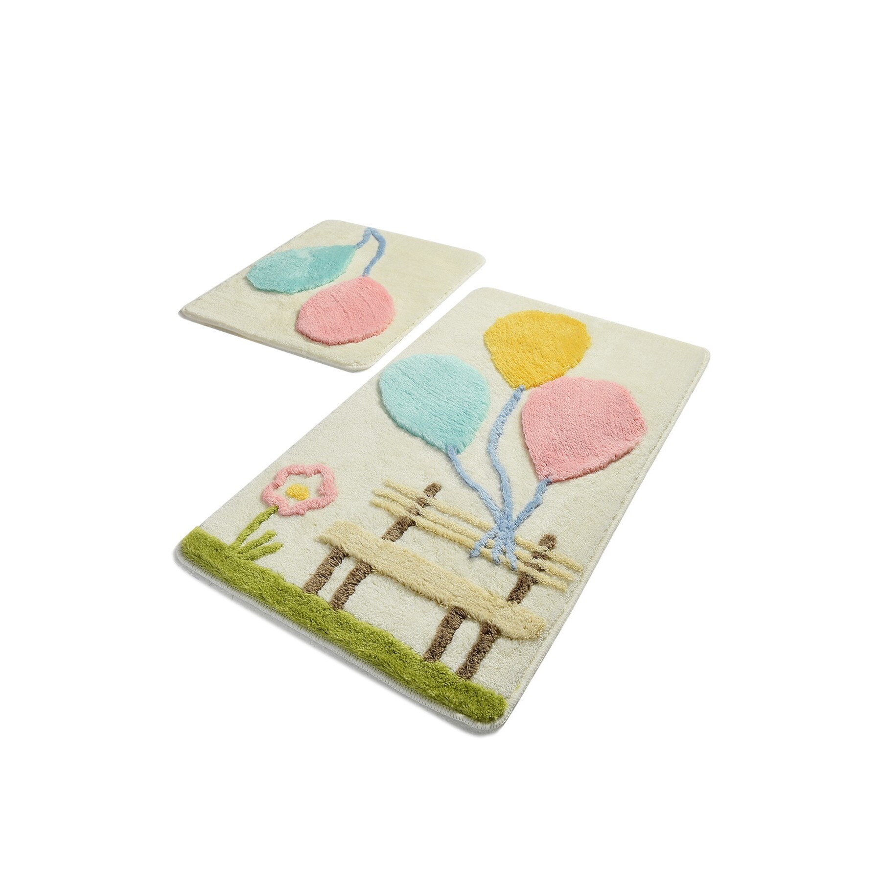 Set 2 covorase baie, acril, 60x100cm, 50x60 cm, Chilai Home, Baloane