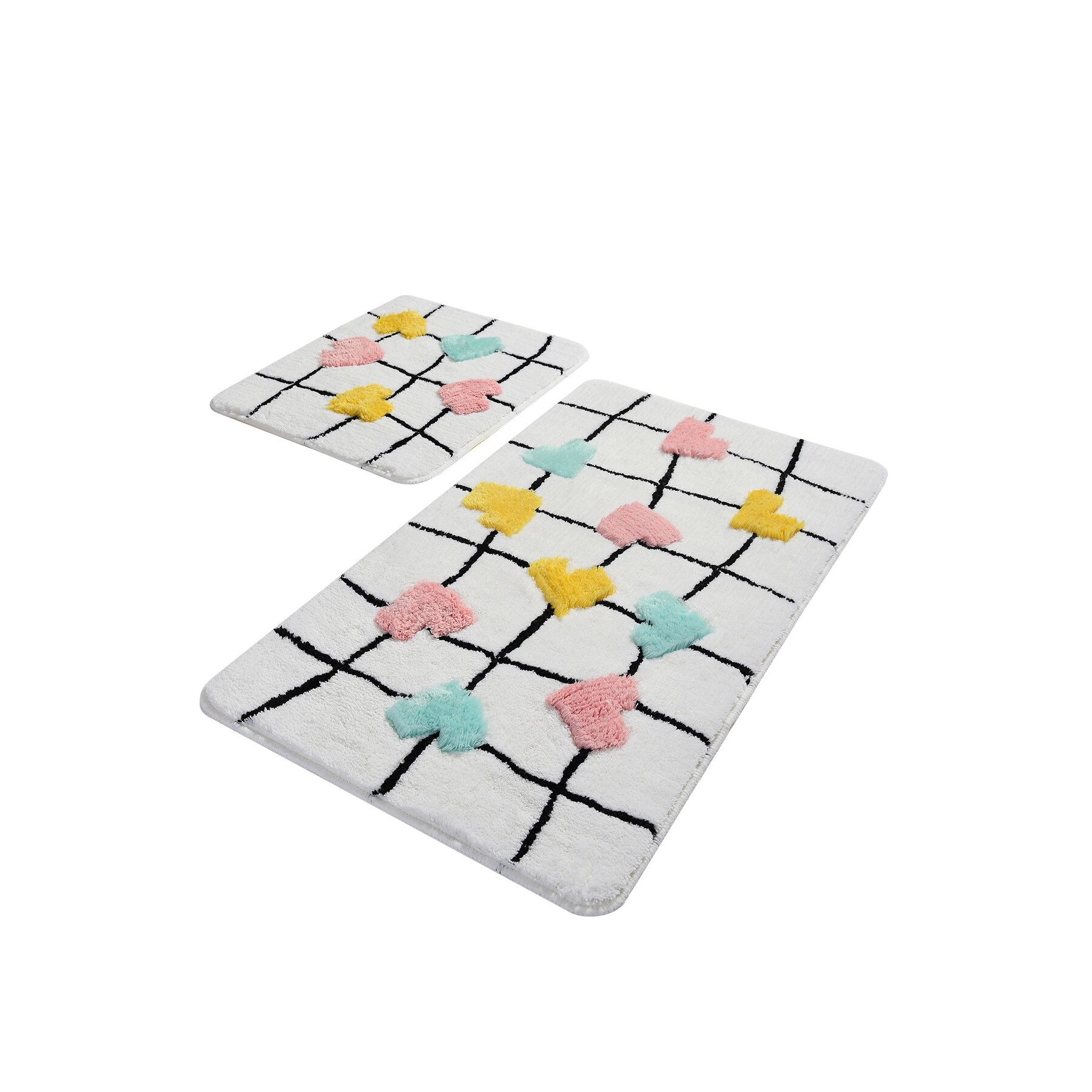 Set 2 covorase baie, acril, 60x100cm, 50x60 cm, Chilai Home, My Heart Colourful