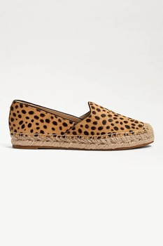 Sam Edelman, Espadrile de piele cu par scurt cu animal print Kesia Sam Edelman, Espadrile de piele cu par scurt cu animal print Kesia