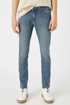 KOTON, Blugi skinny fit Michael, Albastru inchis, W30-L30 KOTON, Blugi skinny fit Michael, Albastru inchis, W30-L30