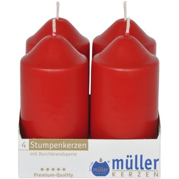 Set 4 buc Lumanare butuc 100/50 mm Rosu Set 4 buc Lumanare butuc 100/50 mm Rosu