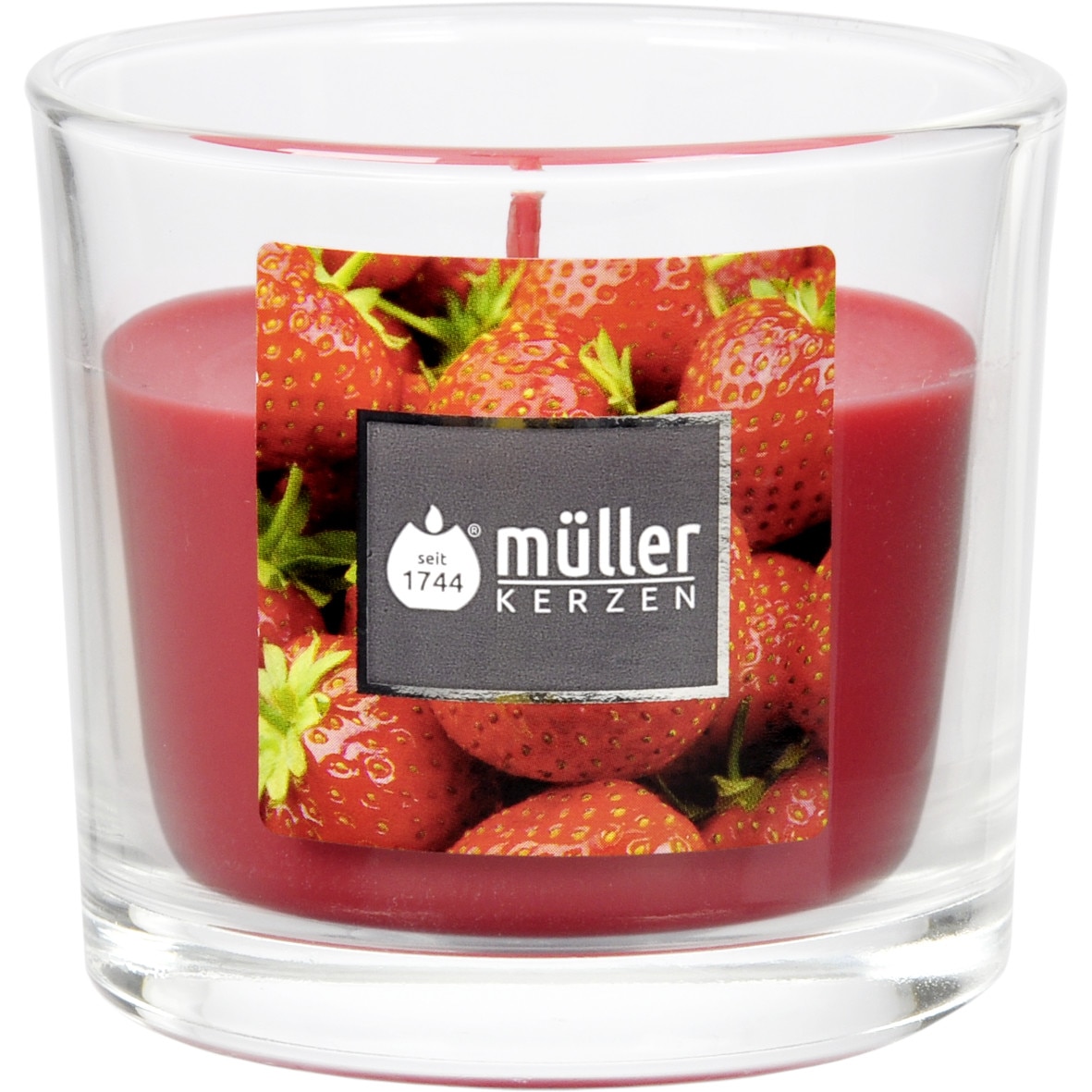 Lumanare parfumata in pahar 65/70mm Capsuni