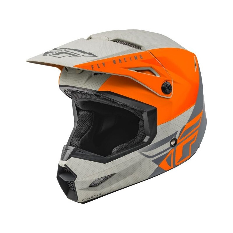 Casca cross/enduro Fly Racing Kinetic Straight Edge Ece, negru/mat/portocaliu, marime 2XL