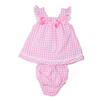 Rochie bebe fetita Babybol cu chilotel, carouri, Roz Rochie bebe fetita Babybol cu chilotel, carouri, Roz