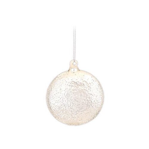 Set 2 globuri albe, YA20, Sticla, 8cm