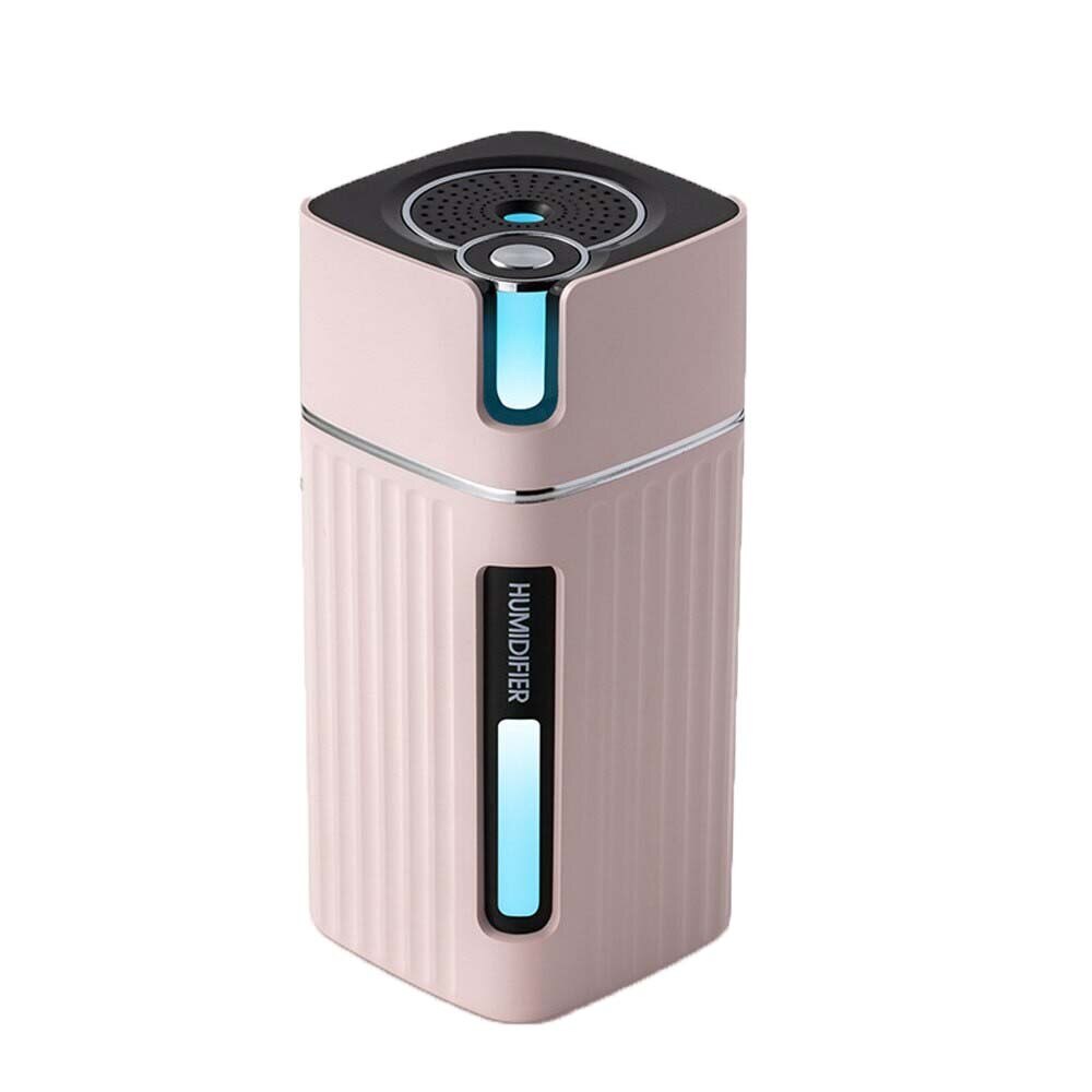 Umidificator Techstar® cu Iluminare LED RGB, Aromaterapie, Pentru Casa, Birou, 300ml, Roz