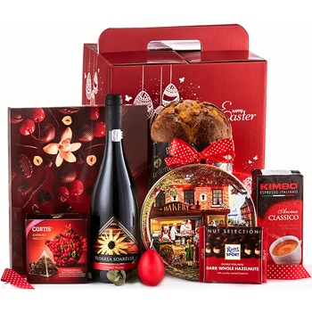 Cutie Cadou Aroma Classico cu Vin Floarea Soarelui, Cafea Kimbo, Fursecuri, Ceai Curtis, Panettone, Praline Cutie Cadou Aroma Classico cu Vin Floarea Soarelui, Cafea Kimbo, Fursecuri, Ceai Curtis, Panettone, Praline