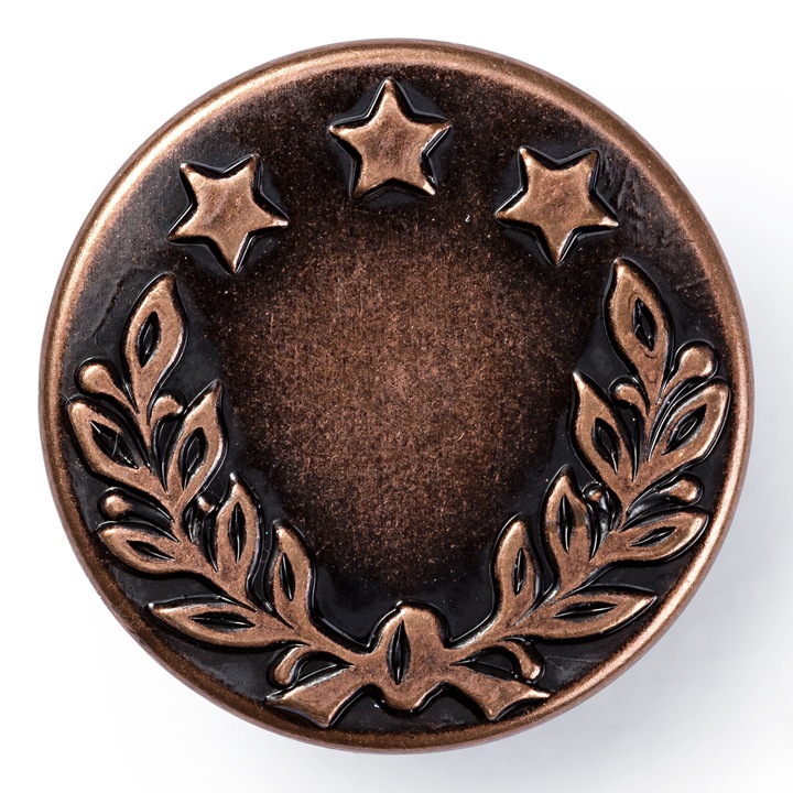 Nasturi pentru jeans, model Laurel Wreath, set 8 bucati, 17 mm, cupru antic, Prym, 622241