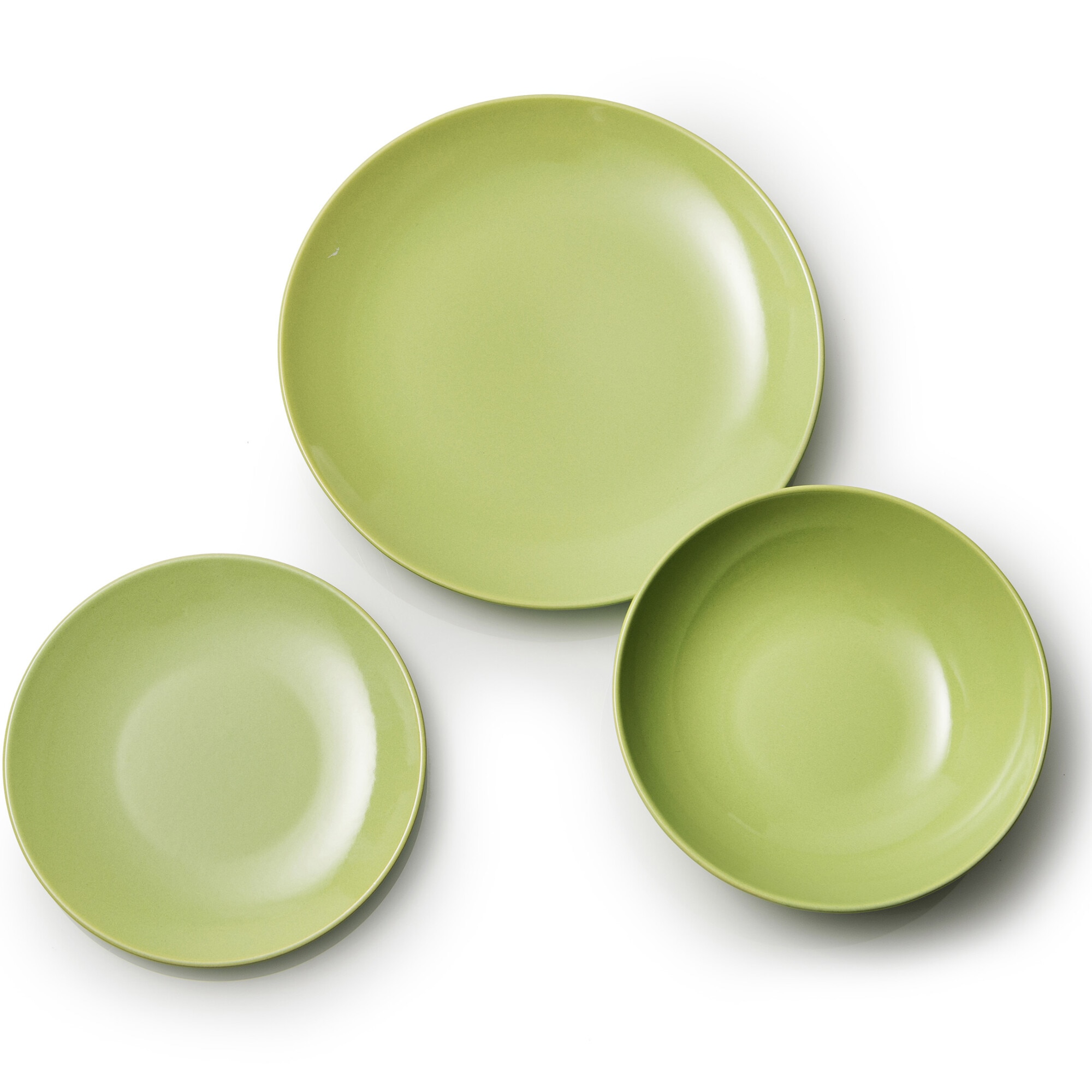 Serviciu de masa 18 piese Benetton Rainbow, ceramica, verde