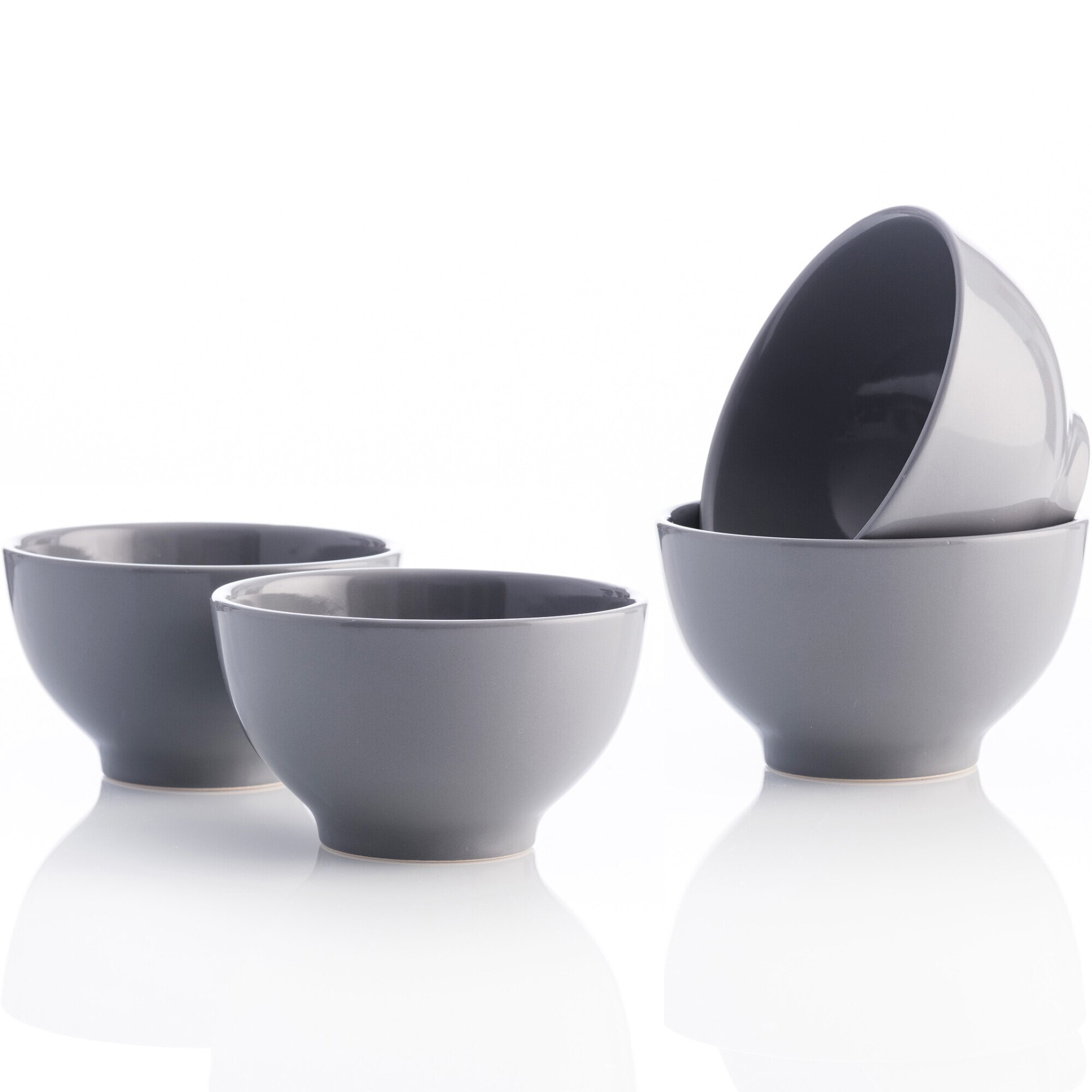 Set 4 boluri Benetton Tevere, 650ml, ceramica, gri