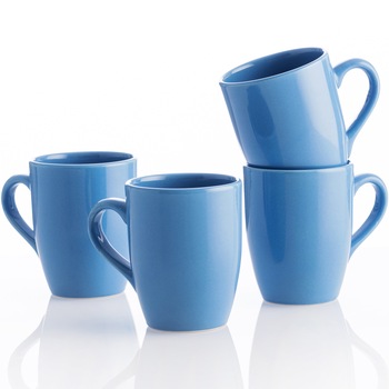Set 4 cani Benetton Rainbow, 11cm, 360ml, ceramica, albastru Set 4 cani Benetton Rainbow, 11cm, 360ml, ceramica, albastru