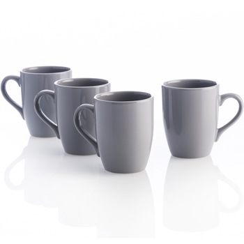 Set 4 cani Benetton Tevere, 11cm, 360ml, ceramica, gri Set 4 cani Benetton Tevere, 11cm, 360ml, ceramica, gri