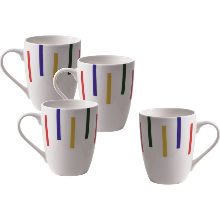 Set 4 cani Benetton, portelan, 360ml