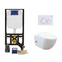 set wc suspendat creavit rim off fe32234cb set cu bideu cadru fixare rezervor ingropat clapeta alb vas wc si capac inchidere lenta imagen 54_0_
0