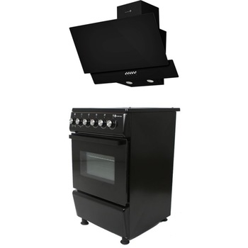 Pachet aragaz electric Mercur 4Z 50/60 cm si hota decorativa Glam Duo, Studio Casa, cuptor electric cu ventilator, plita vitroceramica, 1 motor turbo, 300 m3/h, Negru Pachet aragaz electric Mercur 4Z 50/60 cm si hota decorativa Glam Duo, Studio Casa, cuptor electric cu ventilator, plita vitroceramica, 1 motor turbo, 300 m3/h, Negru