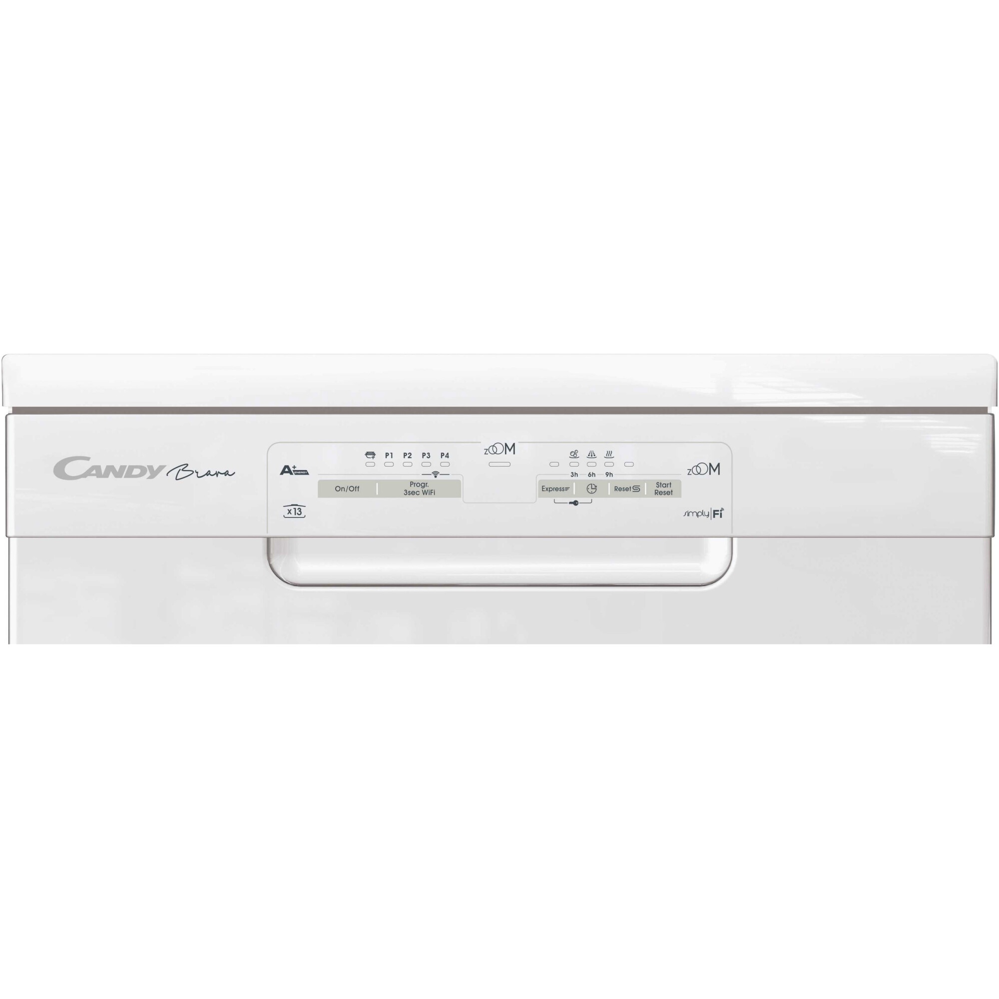 Masina de spalat vase Candy CDPN 1L390PW, 13 seturi, 5 programe, Clasa F, Wi-Fi, Bluetooth, Sistem autocuratare, Pornire intarziata, 60 cm, Alb