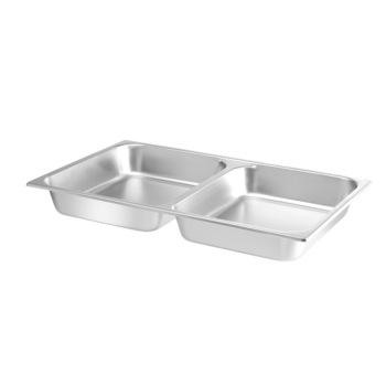 Tava gastronorm GN 1/1 cu 2 compartimente, Hendi, Inox, 7.5 litri, 530x325x(h)65 mm Tava gastronorm GN 1/1 cu 2 compartimente, Hendi, Inox, 7.5 litri, 530x325x(h)65 mm