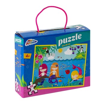Puzzle cu Sirenele Prietene, Grafix, 45 piese Puzzle cu Sirenele Prietene, Grafix, 45 piese