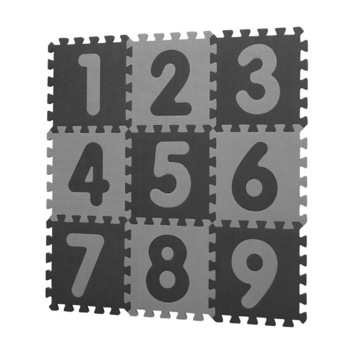 Covoras puzzle pentru locul de joaca Babydan, 90 x 90 cm, Negru/Gri Covoras puzzle pentru locul de joaca Babydan, 90 x 90 cm, Negru/Gri