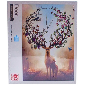 Puzzle, 1000 piese, tematic, cerb, pentru copii, 7toys Puzzle, 1000 piese, tematic, cerb, pentru copii, 7toys
