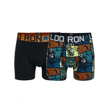 Set 2 buc Boxeri Cristiano Ronaldo, CR7 Boy’s, Negru/Albastru/Oranj Set 2 buc Boxeri Cristiano Ronaldo, CR7 Boy’s, Negru/Albastru/Oranj