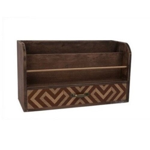 Suport pentru documente si corespondenta, Cosy & Trendy, lemn, maro, 30 x 12 x 17 cm