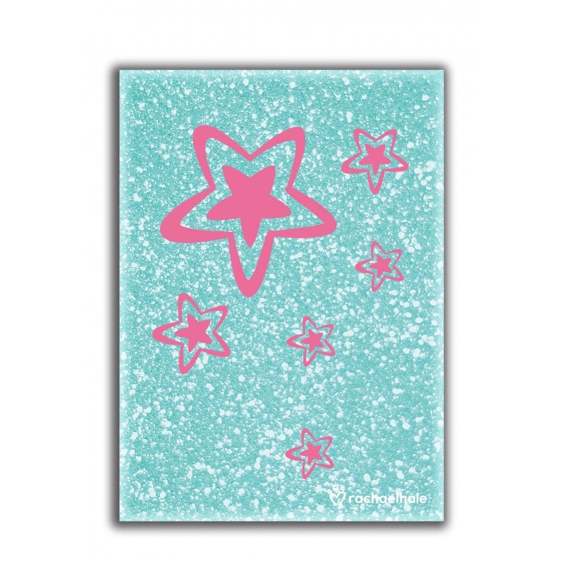 Jurnal cu glitter coperta PVC stars Paso 12x17 cm Bleu/Roz