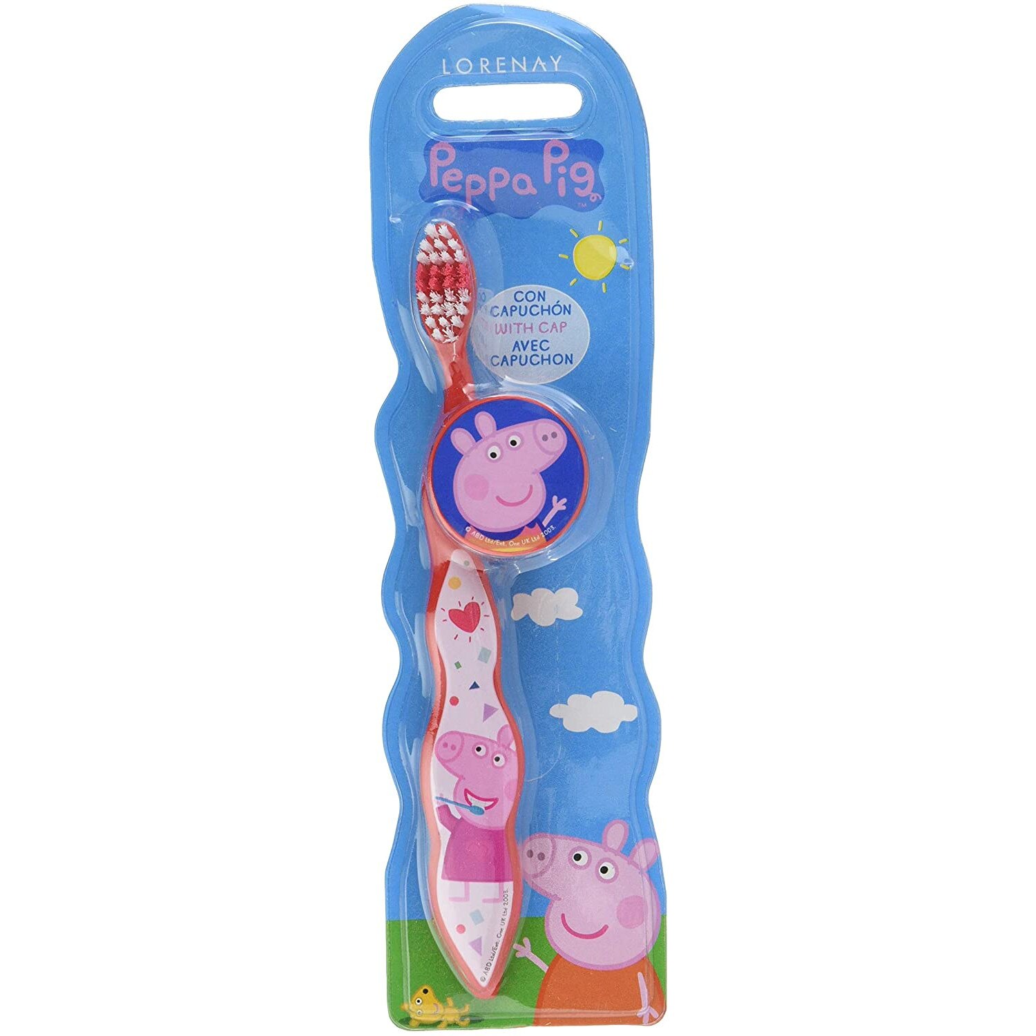 Periuta dinti Peppa Pig manuala cu capac protectie,roz Moi