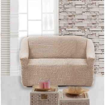 Husa elastica din material creponat, pentru fotoliu, 70/110 x 80/110 x 50/80 cm, culoare Bej Husa elastica din material creponat, pentru fotoliu, 70/110 x 80/110 x 50/80 cm, culoare Bej