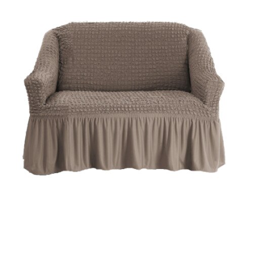 Husa elastica din material creponat, cu volan, pentru fotoliu, 70/110 x 80/110 x 50/80 cm, culoare Maro (light brown)