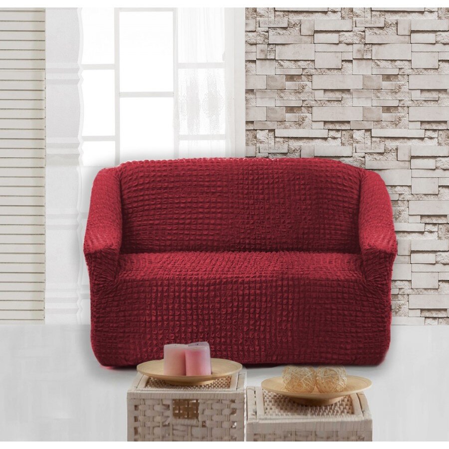 Husa elastica din material creponat, pentru fotoliu, 70/110 x 80/110 x 50/80 cm, culoare Bordo