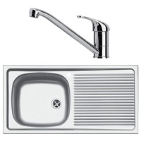 Pachet chiuveta bucatarie Franke ESN 611-86 + Baterie Franke Basic Crom,860x435mm, picurator dreapta, Inox lucios