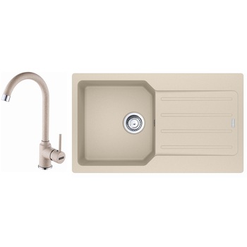 Pachet chiuveta Franke UCG 611-86 + Baterie Franke Pola 1.0, fragranite, 860x500mm, adancime cuva 190mm, Avena Pachet chiuveta Franke UCG 611-86 + Baterie Franke Pola 1.0, fragranite, 860x500mm, adancime cuva 190mm, Avena