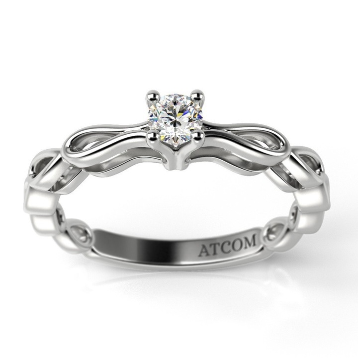 Годежен пръстен от бяло злато модел Perodon