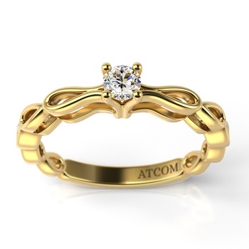 Inel de logodna din aur galben cu diamant model Perodon Inel de logodna din aur galben cu diamant model Perodon