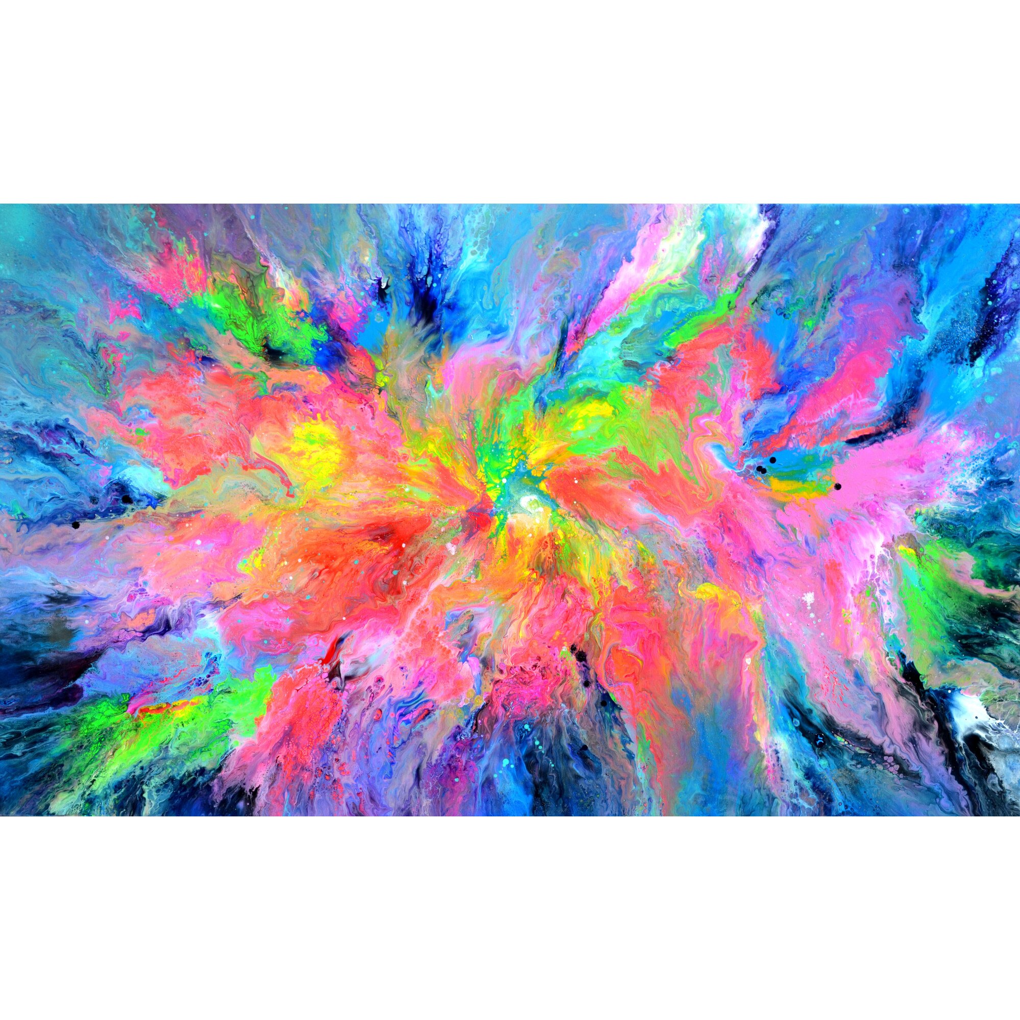 Tablou pictat manual, pictura unicat, originala, abstract, colorat, modern, unicat, original Gaia's Energy 2, 150x90x4 cm, pictor Soos Tiberiu