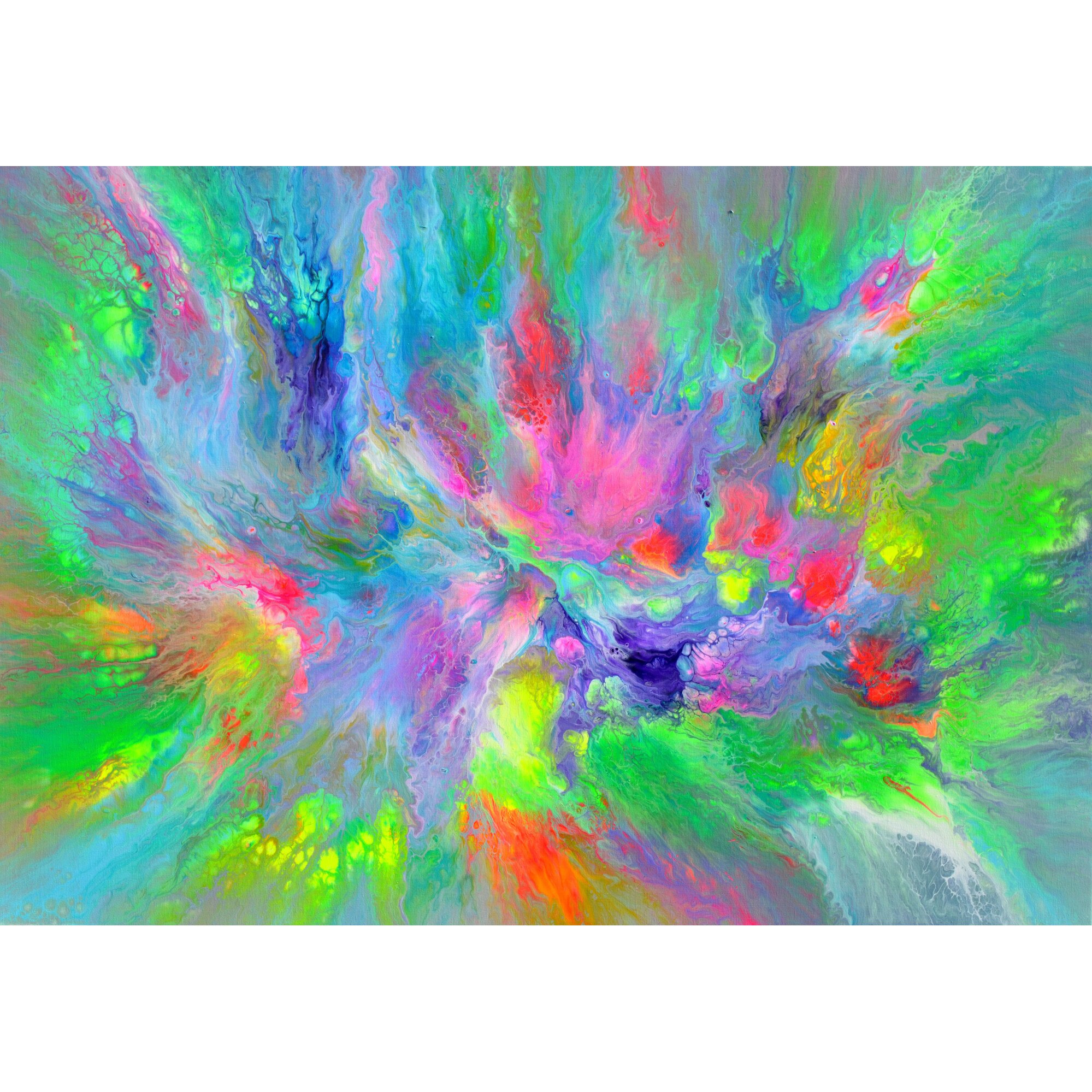 Tablou pictat manual, pictura unicat, originala, abstract, colorat, modern, unicat, original Earth Energy, 100x70x4 cm, pictor Soos Tiberiu