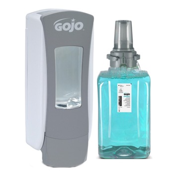 Pachet Sapun spuma Gojo ADX-12 8816, 1250 ml, miros freshberry + Dispenser GOJO ADX-12 8884, 1250 ml, culoare alb/gri Pachet Sapun spuma Gojo ADX-12 8816, 1250 ml, miros freshberry + Dispenser GOJO ADX-12 8884, 1250 ml, culoare alb/gri