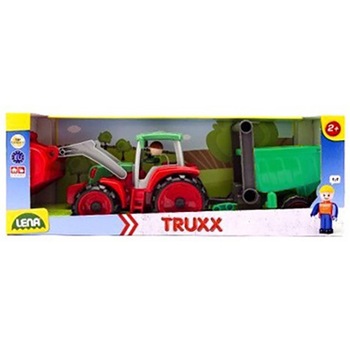 Tractor Lena Truxx, cu 1 figurina, cu remorca verde, 56 cm Tractor Lena Truxx, cu 1 figurina, cu remorca verde, 56 cm