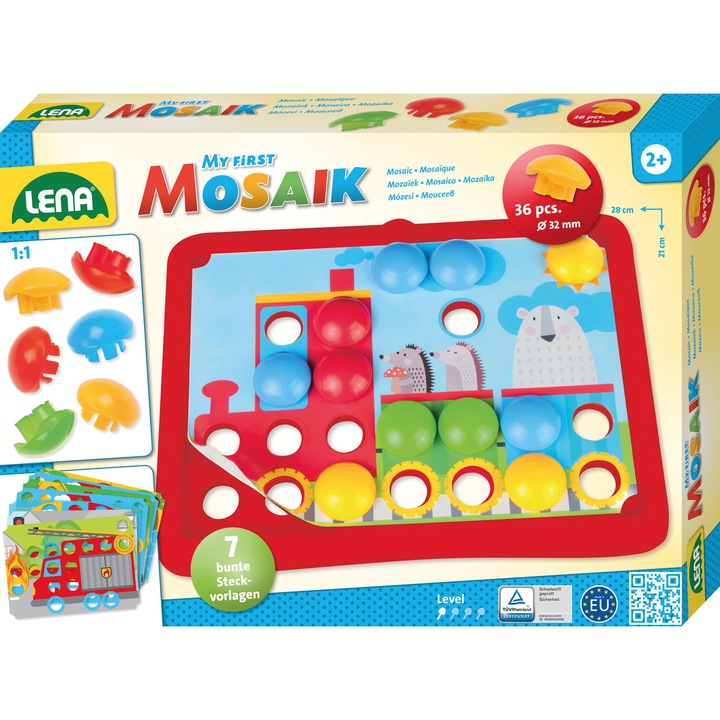 Игрален комплект Lena - Мозайка Трафик, 7 изображения, 36 цветни части